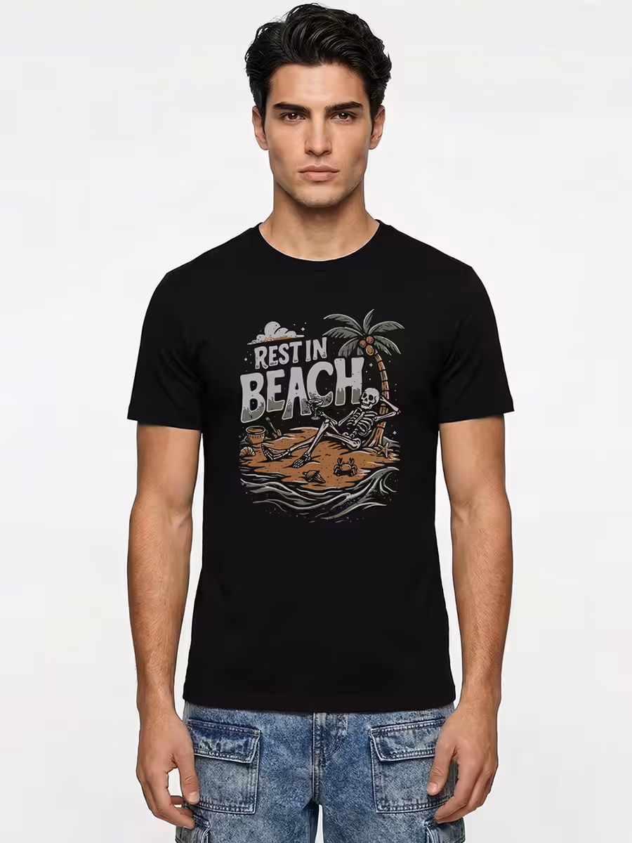 Rest in Beach T-Shirt For Men - Half Sleeve