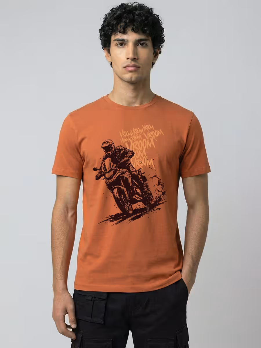 Full Throttle Bike T-Shirt For Men - Half Sleeve