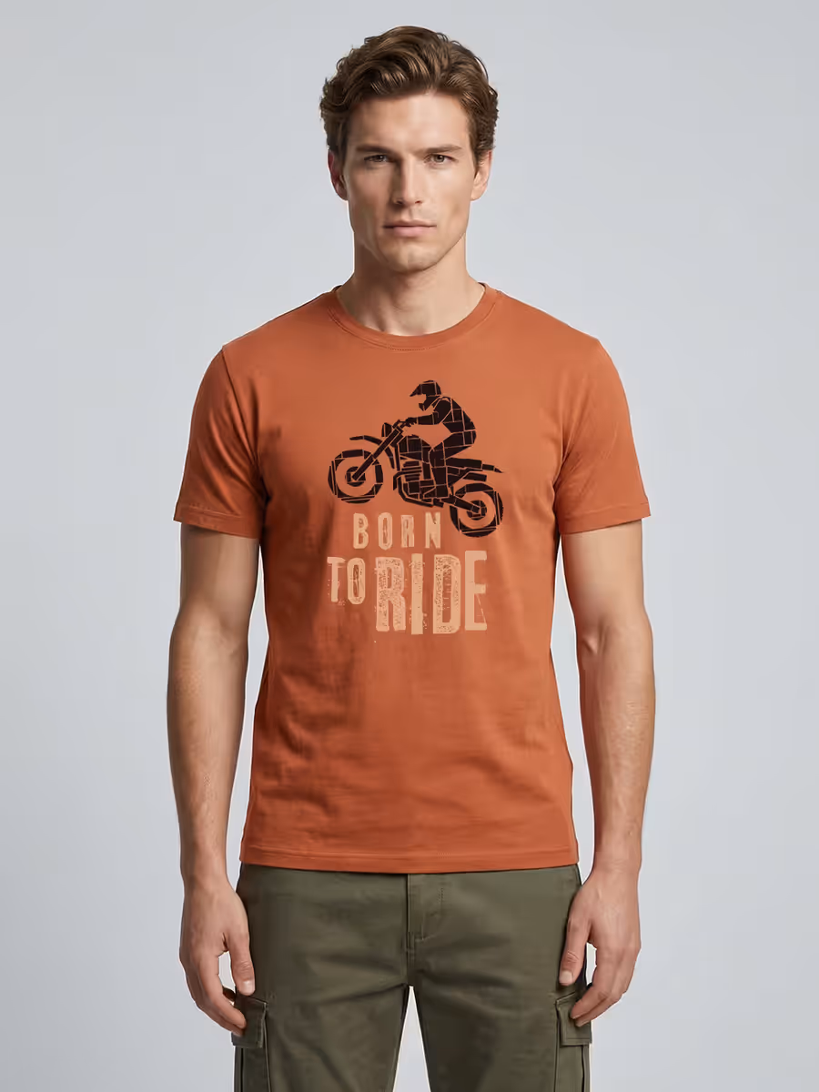 Born Rider T-Shirt For Men - Half Sleeve