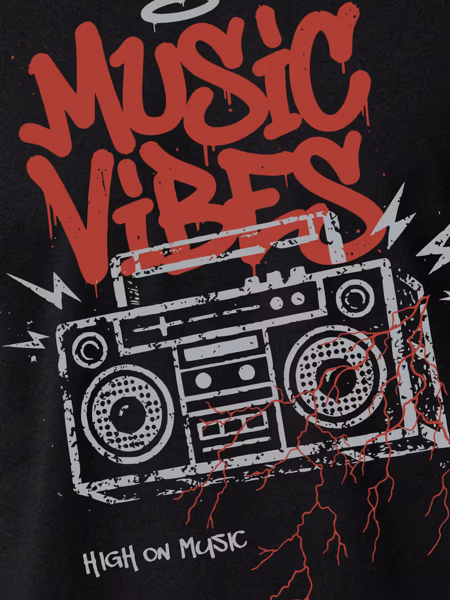 Music Vibes T-Shirt For Men - Half Sleeve 2