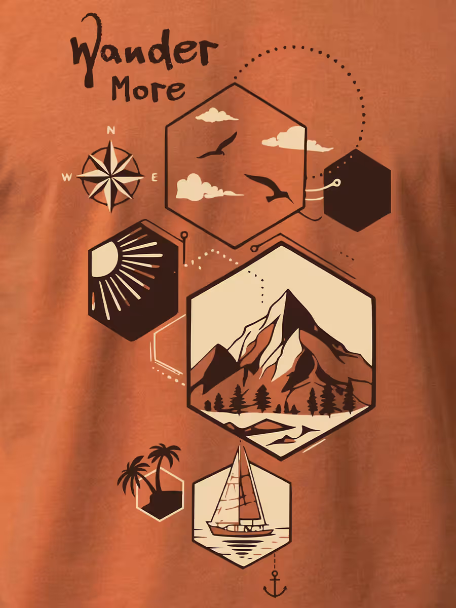 Wander More T-Shirt For Men - Half Sleeve 2