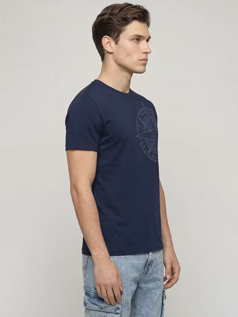 Compass Graphic T-Shirt For Men - Half Sleeve 4