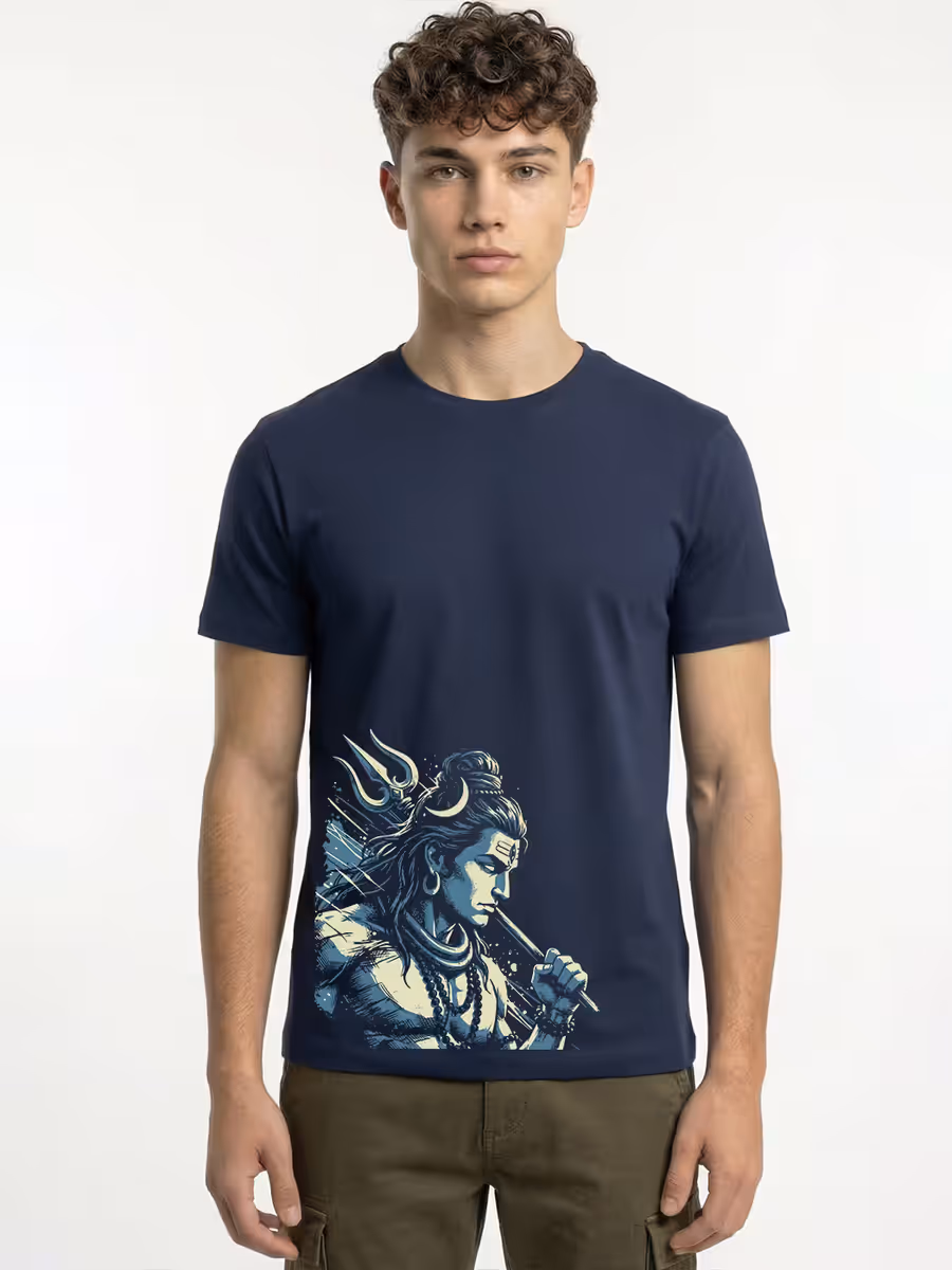 Lord Shiva Artistic Illustration T-Shirt For Men - Half Sleeve