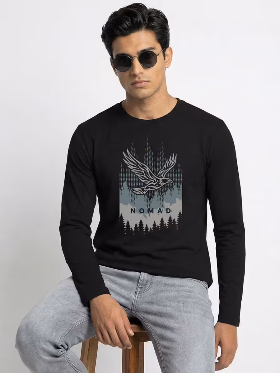 Nomad Graphic T-Shirt For Men - Full Sleeve