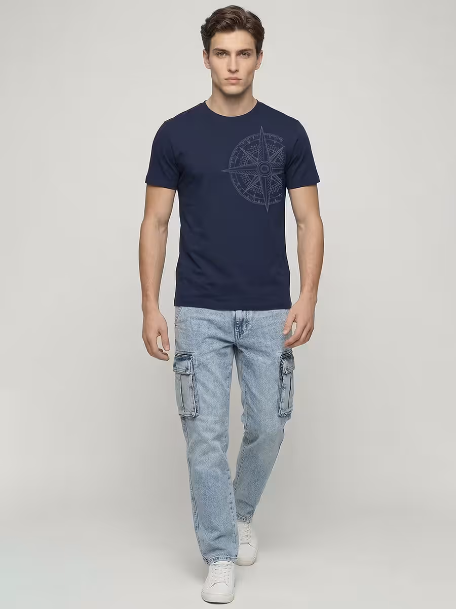 Compass Graphic T-Shirt For Men - Half Sleeve 5