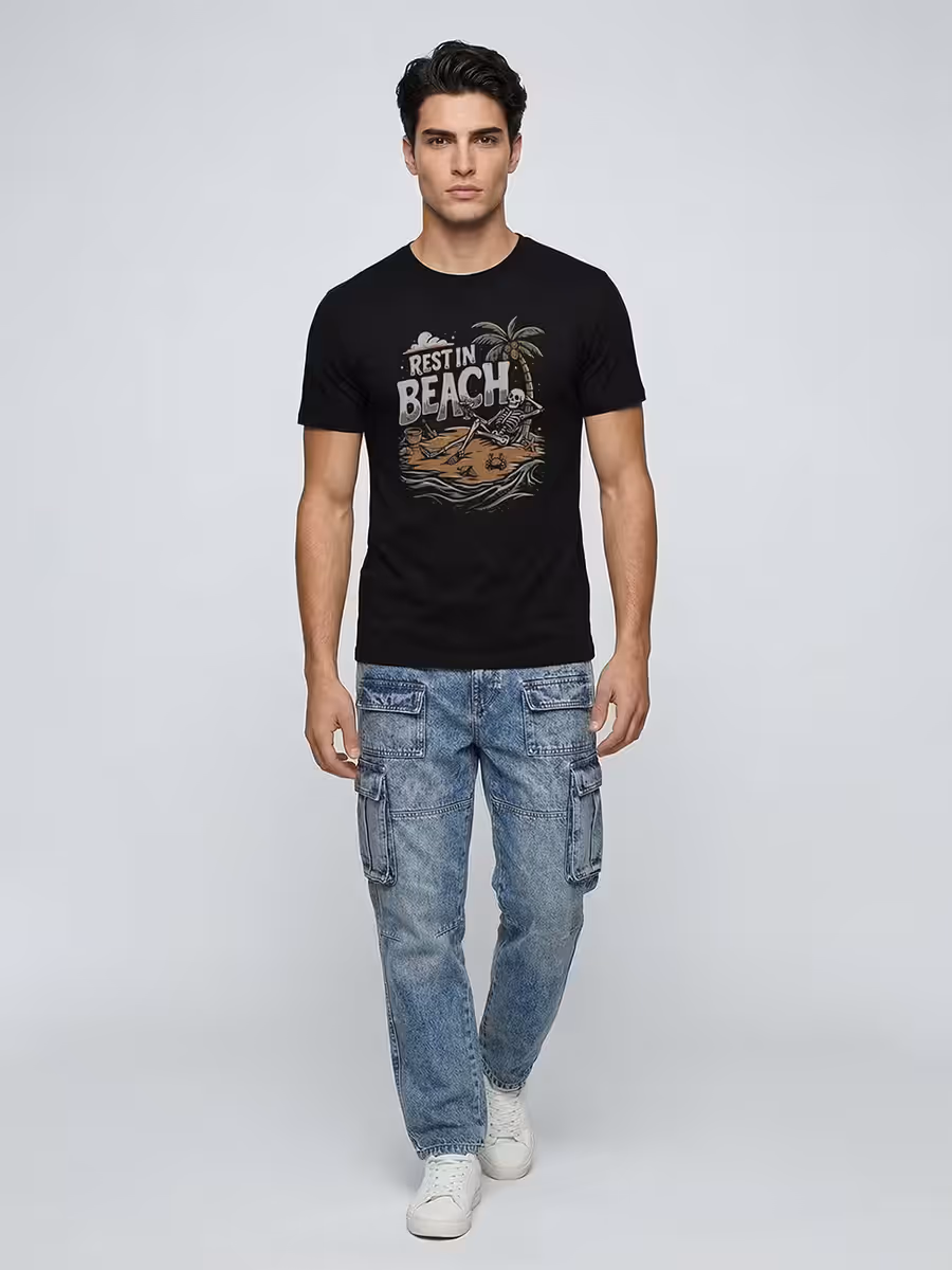 Rest in Beach T-Shirt For Men - Half Sleeve 5