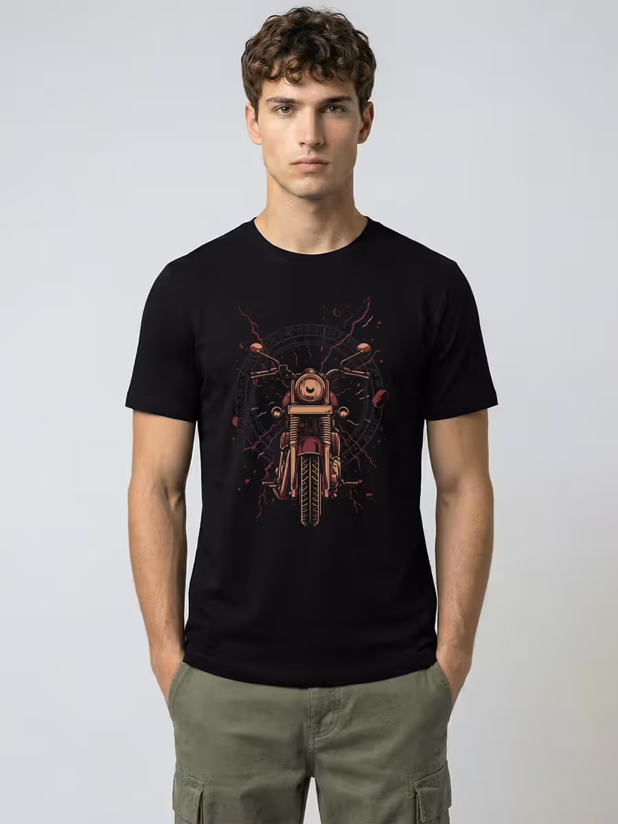 Midnight Rider T-Shirt For Men - Half Sleeve