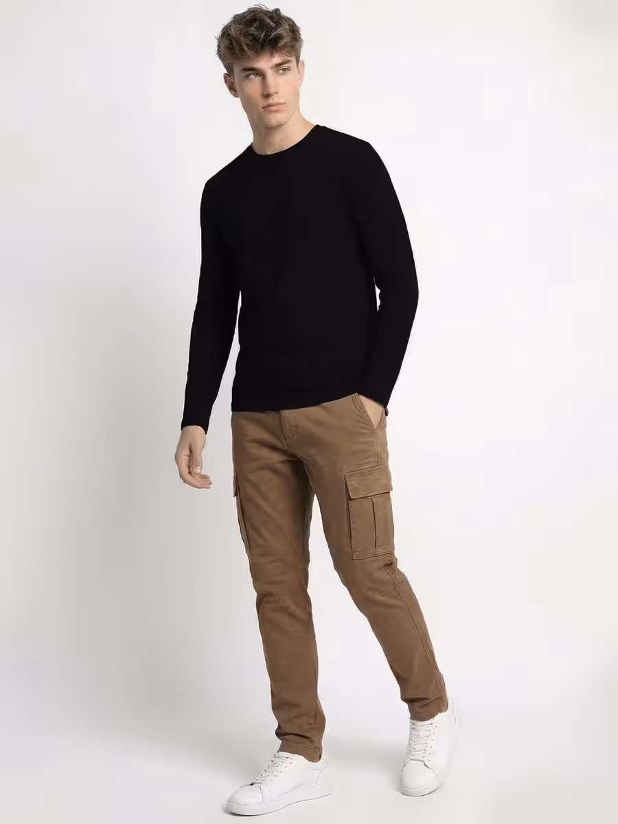 Men's Plain Black Full Sleeve Round Neck T-Shirt 4