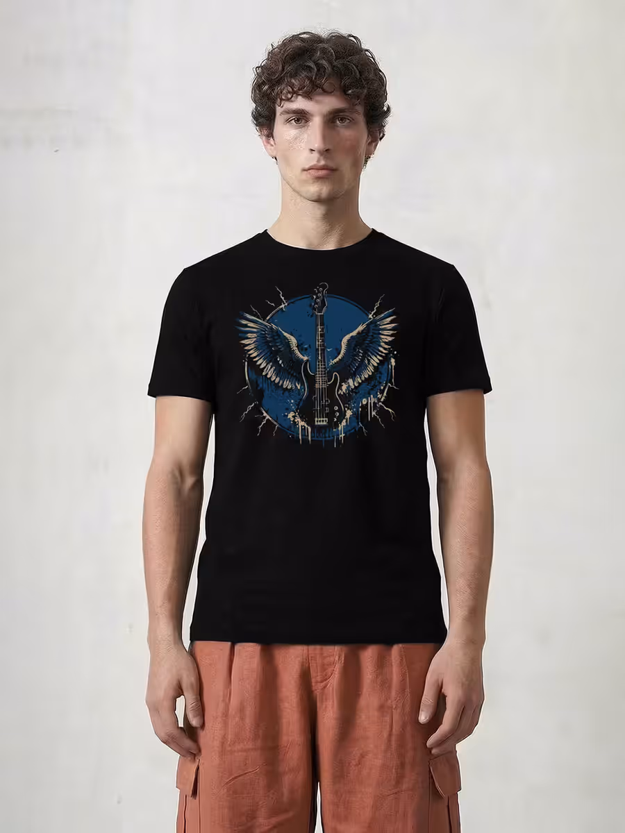 Wings Of Music T-Shirt For Men - Half Sleeve