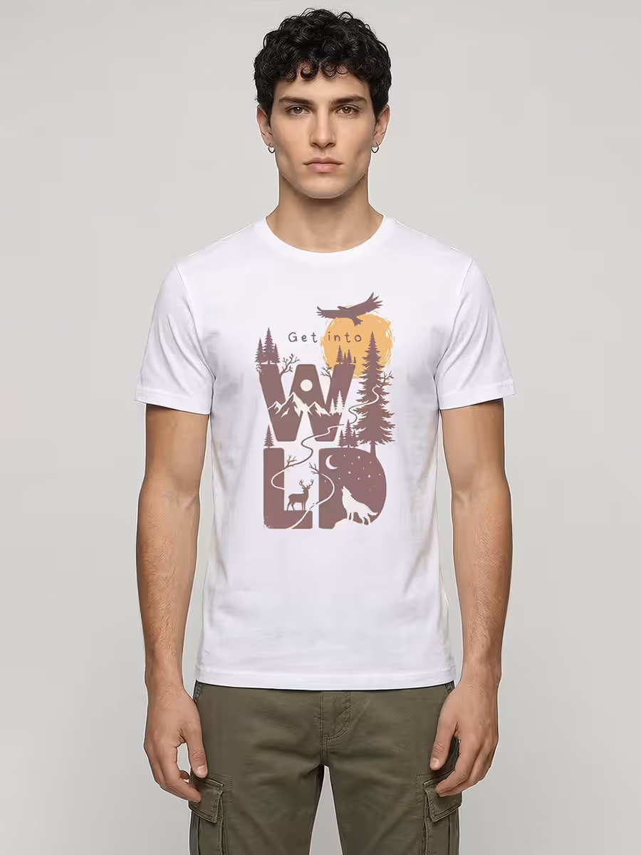 Get Into Wild T-Shirt For Men - Half Sleeve
