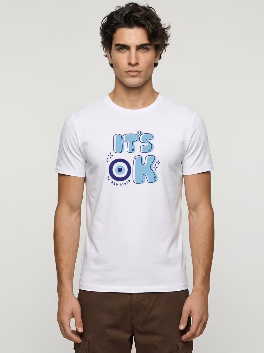No Bad Vibes T-Shirt For Men - Half Sleeve