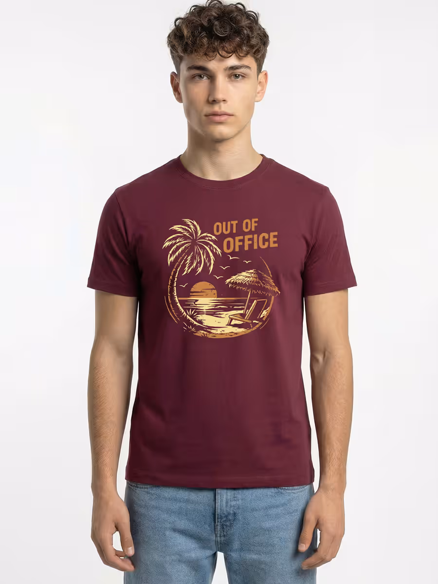 Out Of Office T-Shirt For Men - Half Sleeve