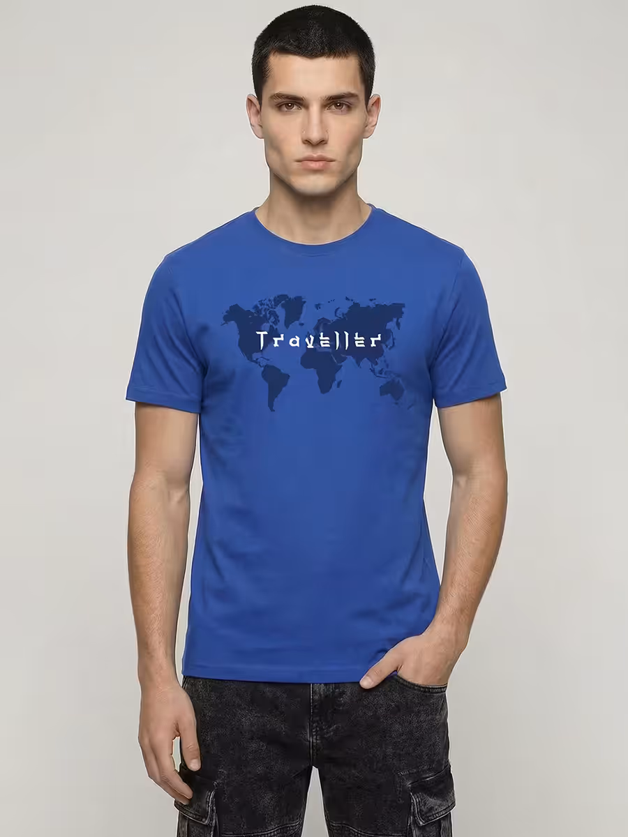 Traveller World T-Shirt For Men - Half Sleeve