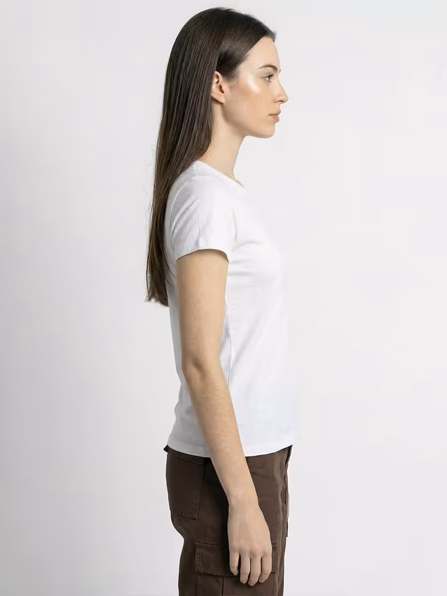 Women's Plain White Half Sleeve Round Neck T-Shirt 3