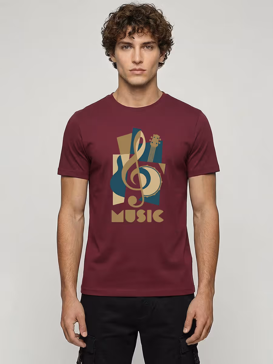 Music Treble T-Shirt For Men - Half Sleeve