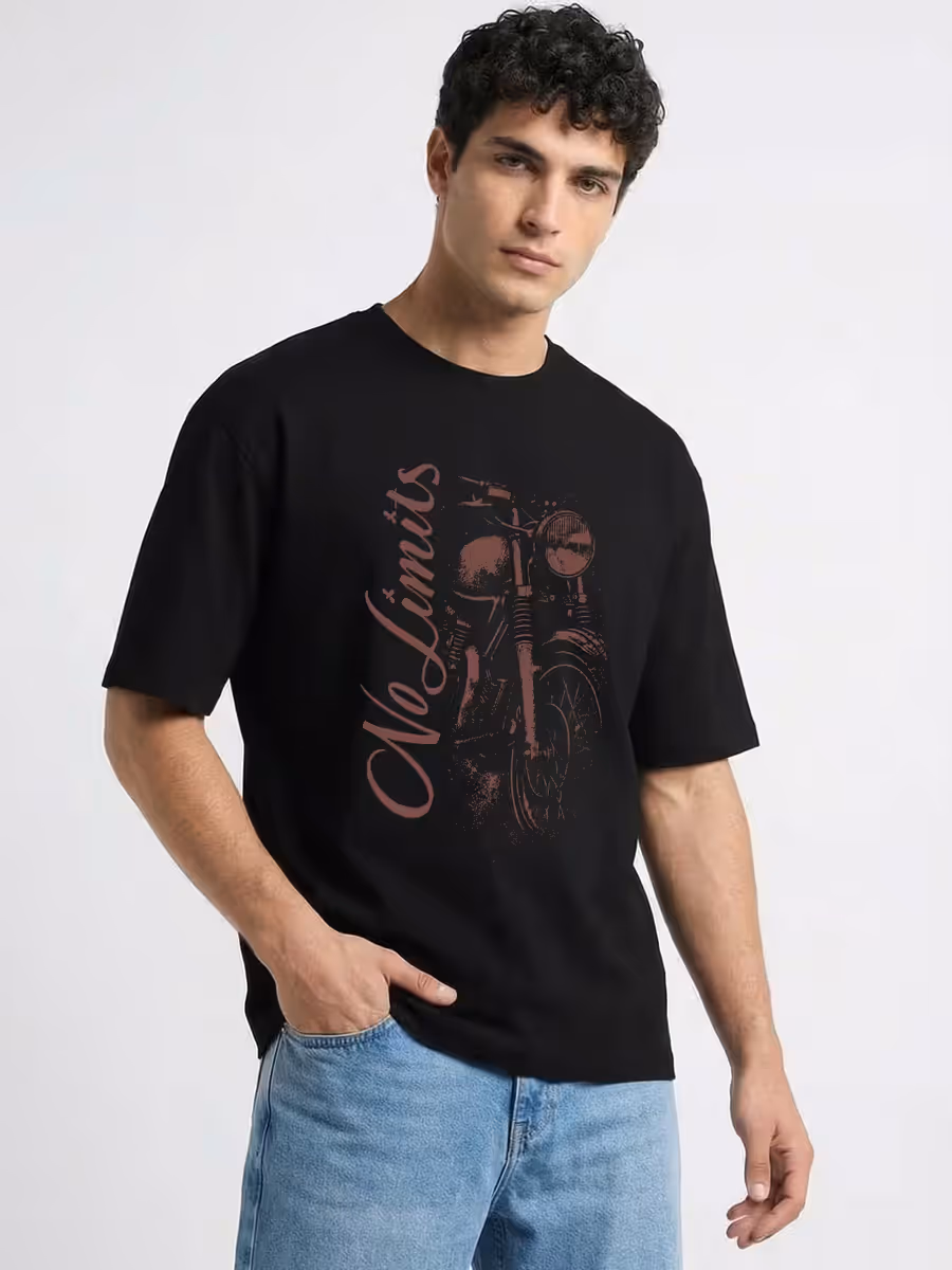 No Limits Bike Streetwear Oversized T-Shirt