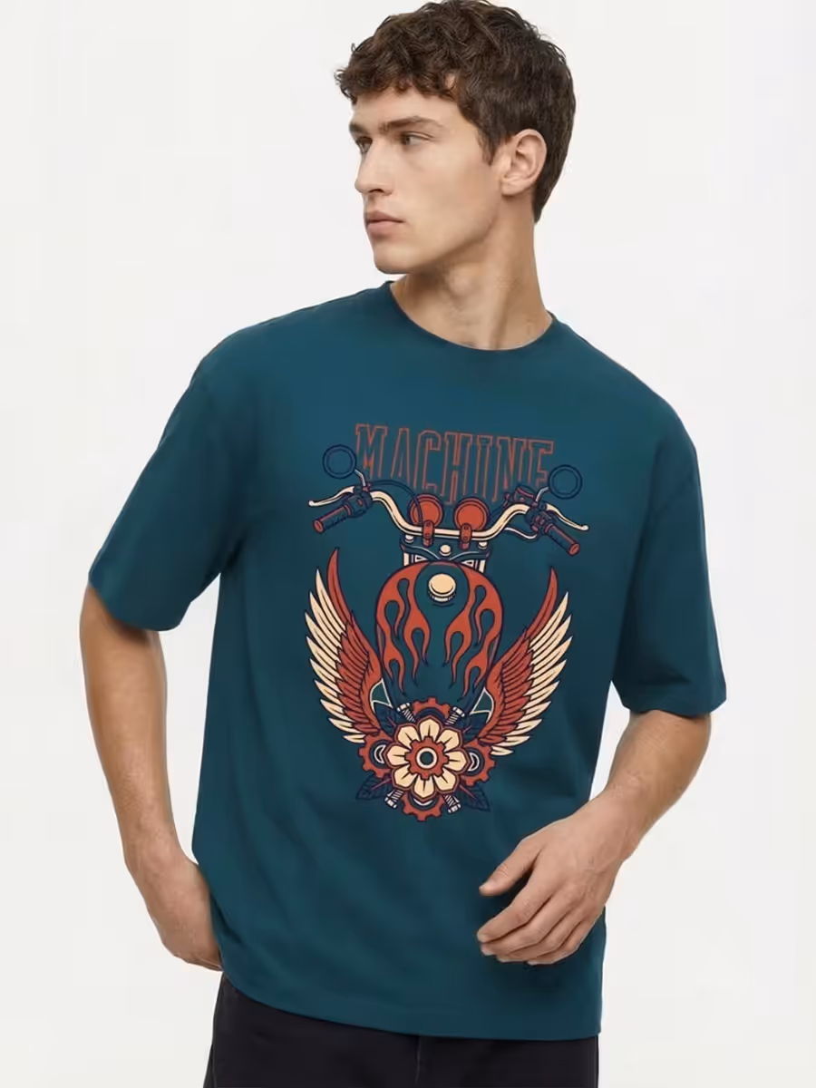 Fly Machine Bike Streetwear Oversized T-Shirt