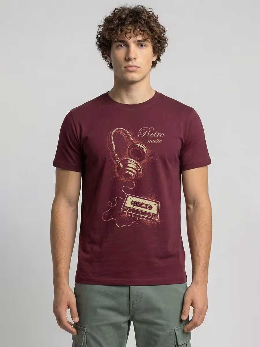 Retro Music T-Shirt For Men - Half Sleeve