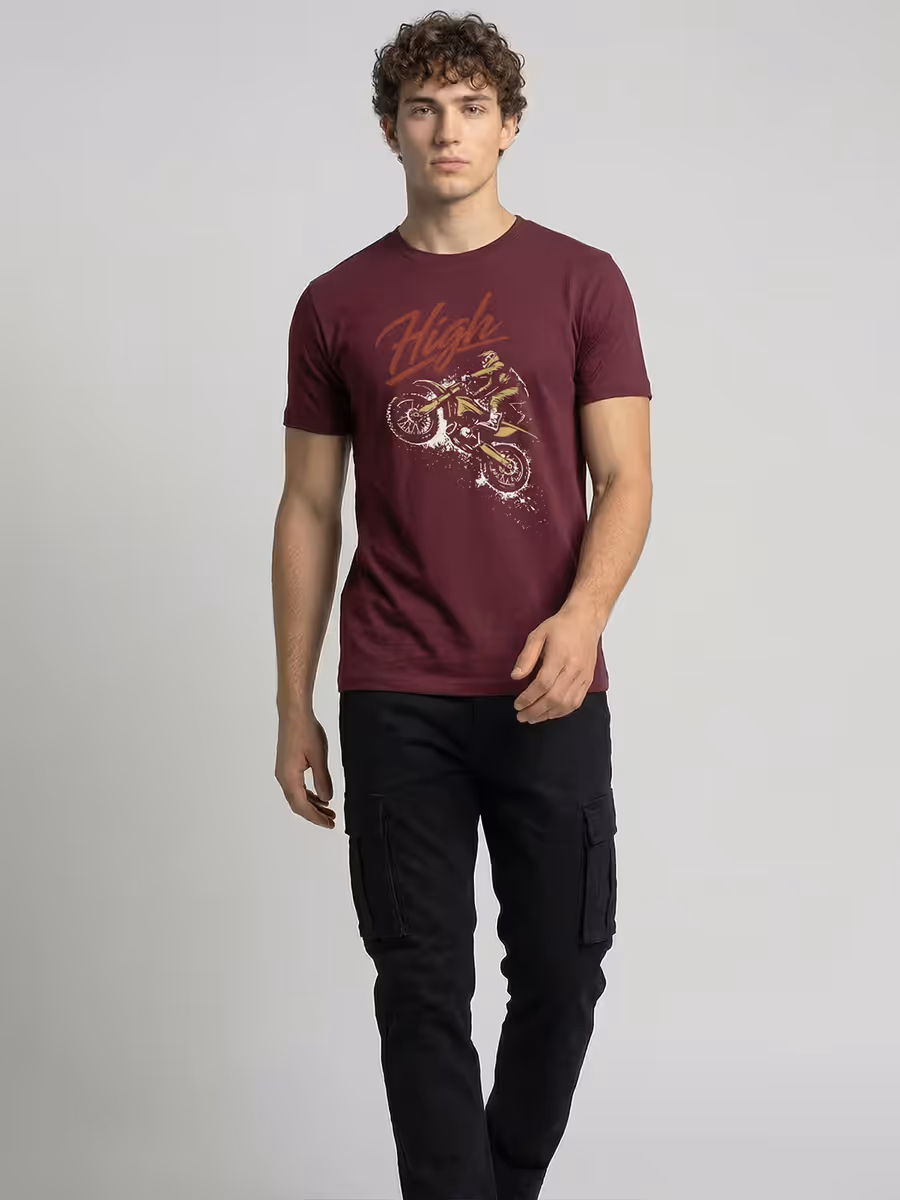 High on Bike T-Shirt For Men - Half Sleeve 5