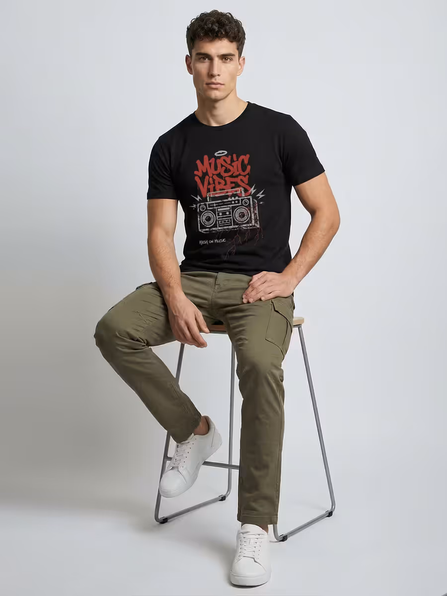 Music Vibes T-Shirt For Men - Half Sleeve 5