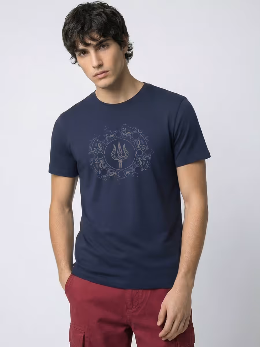 Trishul Om Cosmic Power T-Shirt For Men - Half Sleeve 2