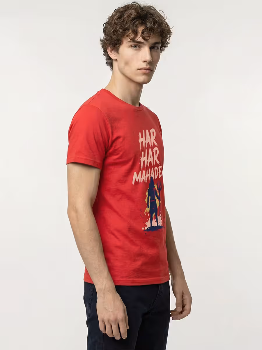 Har Har Mahadev Printed T-Shirt For Men - Half Sleeve 4