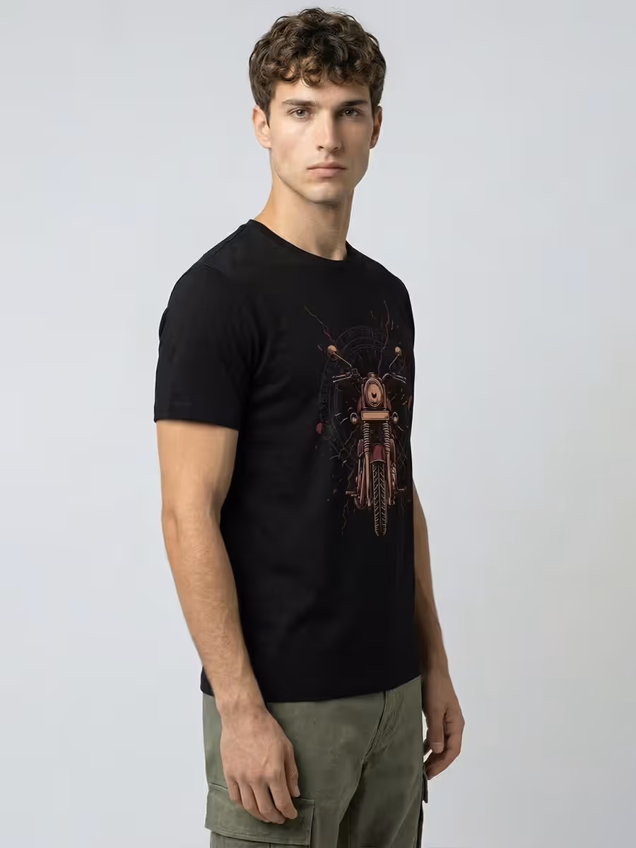 Midnight Rider T-Shirt For Men - Half Sleeve 4