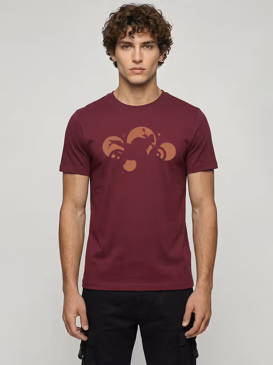 Abstract Bike T-Shirt For Men - Half Sleeve