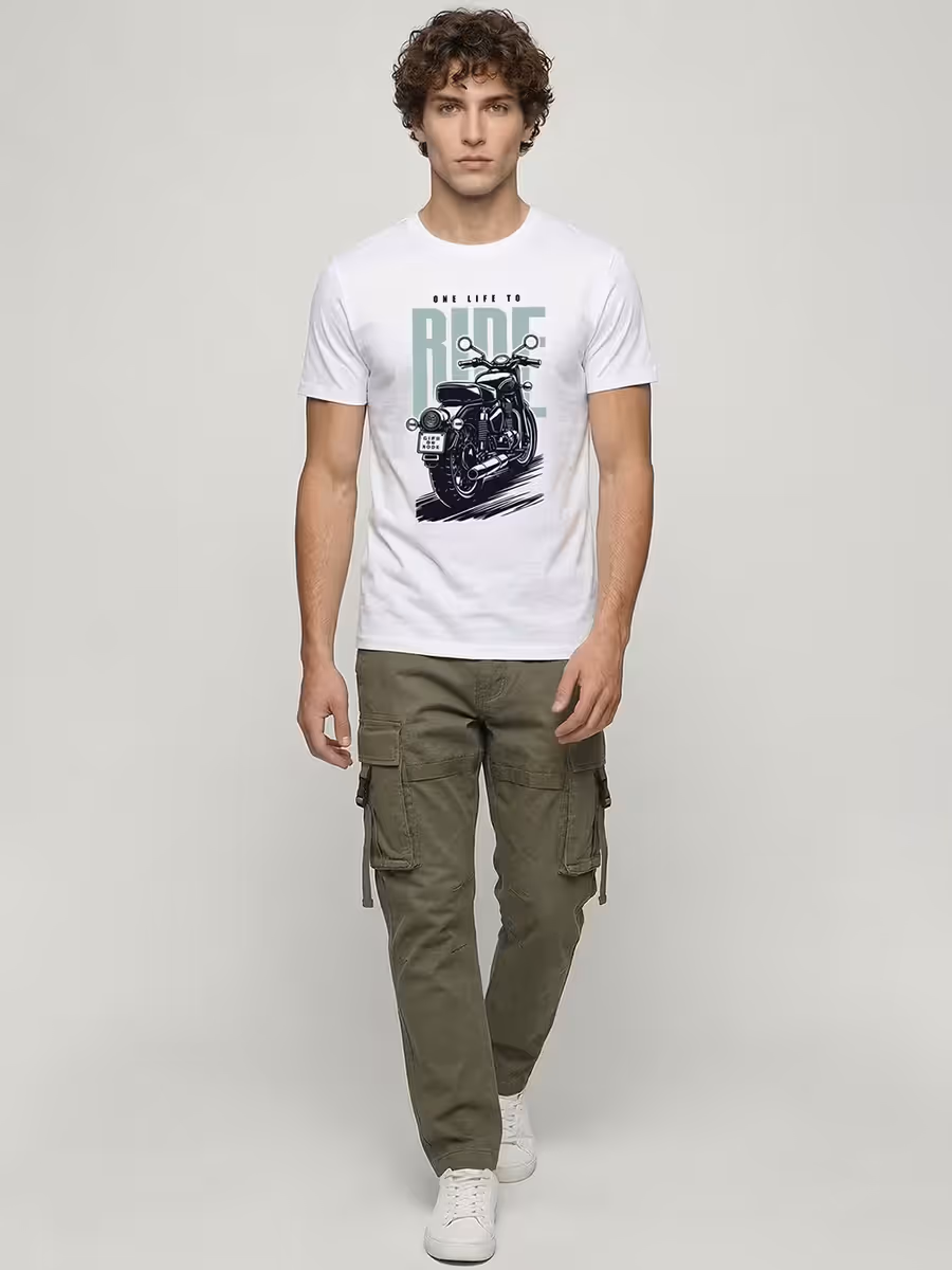 One Life To Ride T-Shirt For Men - Half Sleeve 5