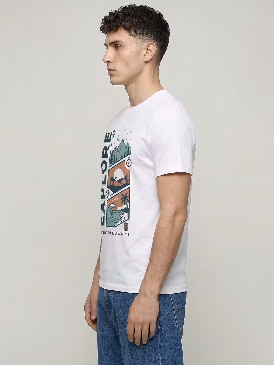 Adventure Awaits Explorer T-Shirt For Men - Half Sleeve 4