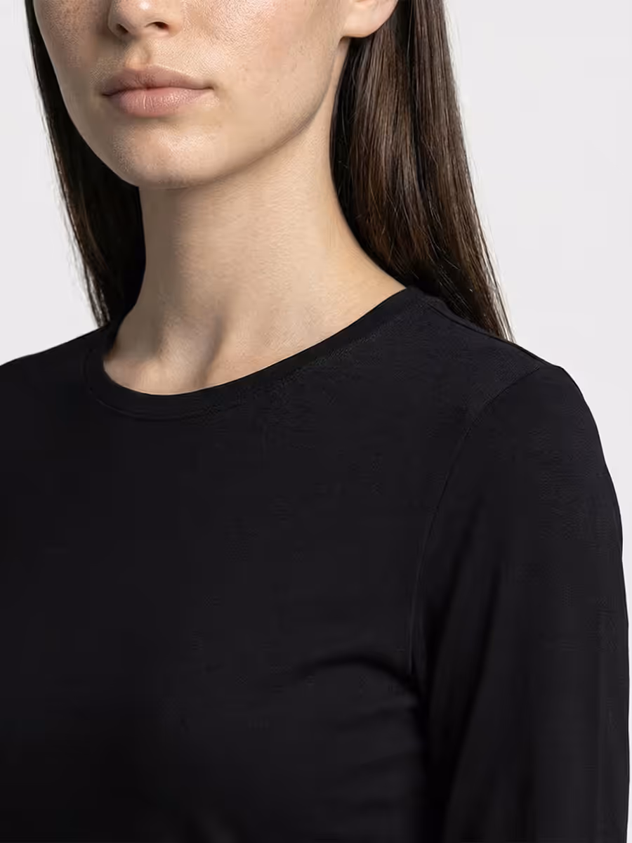 Women's Plain Black Full Sleeve Round Neck T-Shirt 6