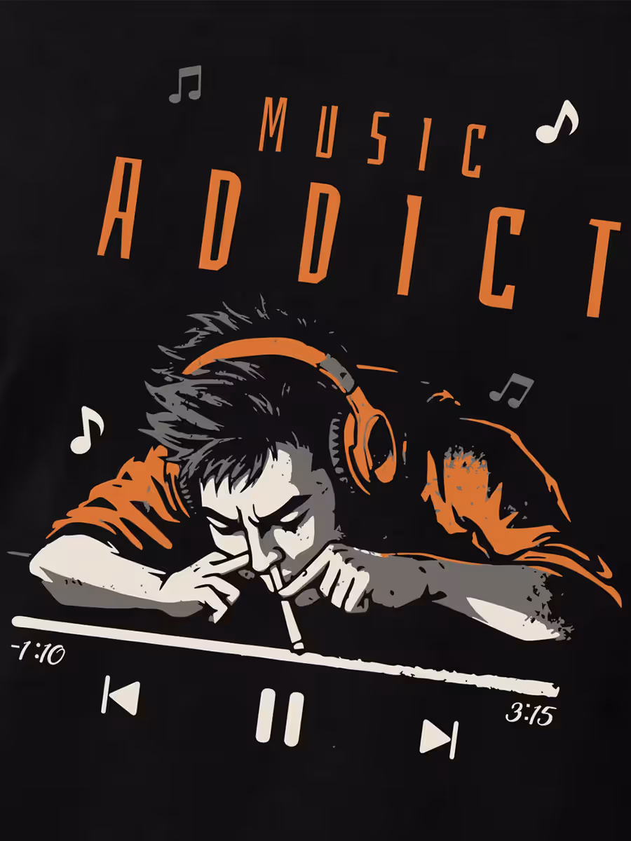 Music Addict T-Shirt For Men - Half Sleeve 2